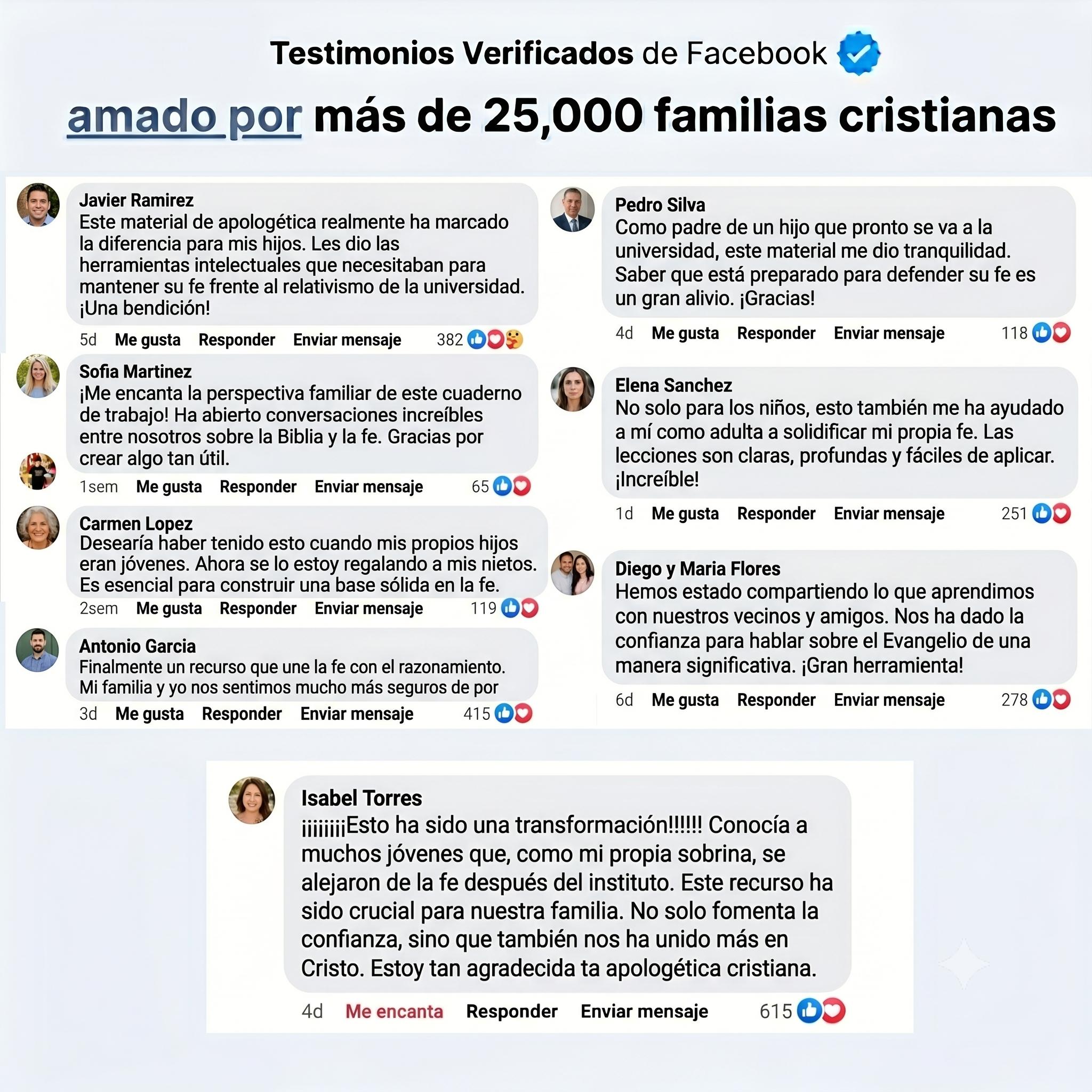 Testimonios verificados de Facebook