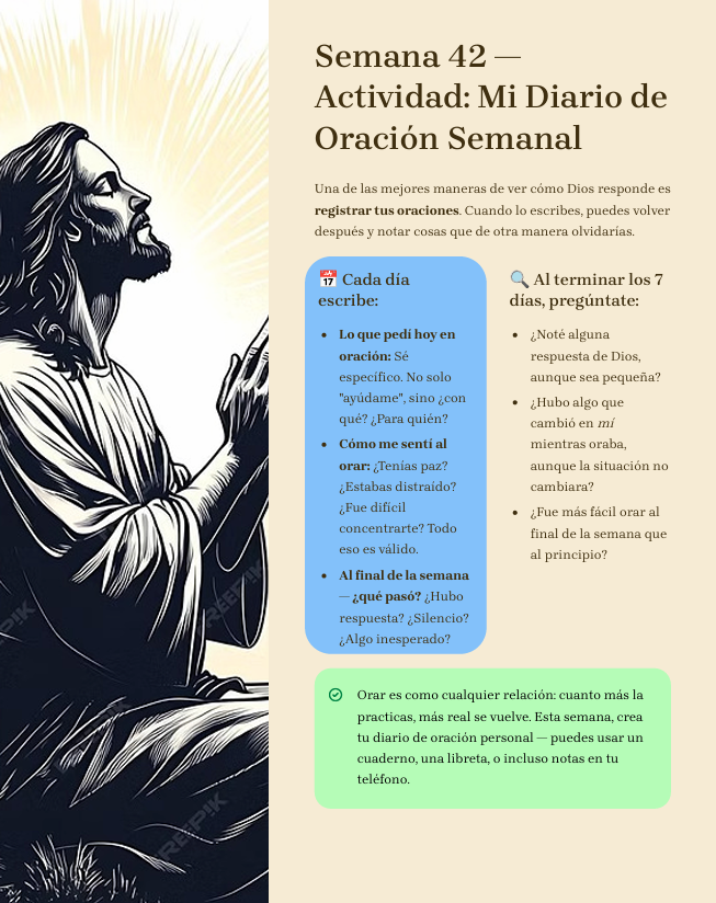 Semana 42 — Actividad: Mi Diario de Oración Semanal